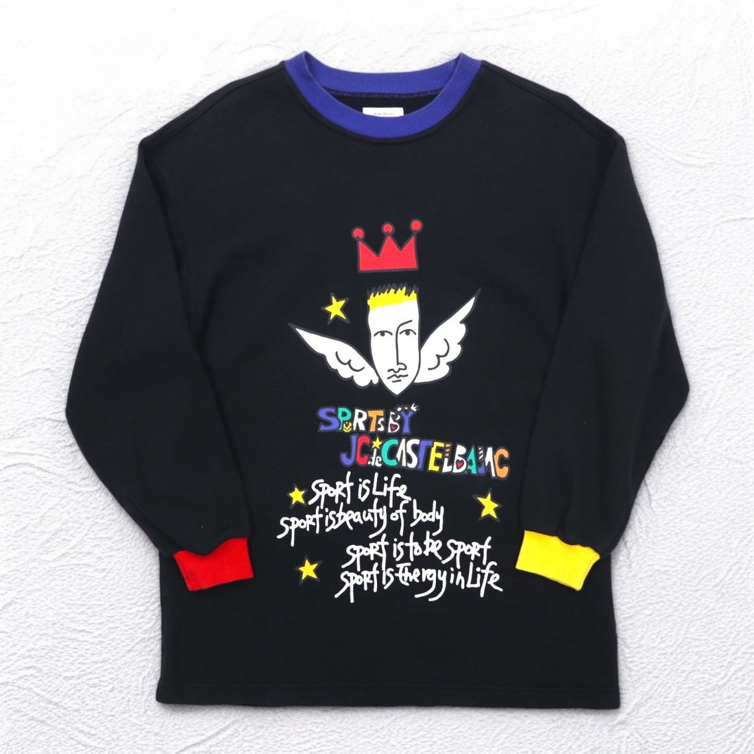 Castelbajac sport 90s character print sweatshirt M black cotton