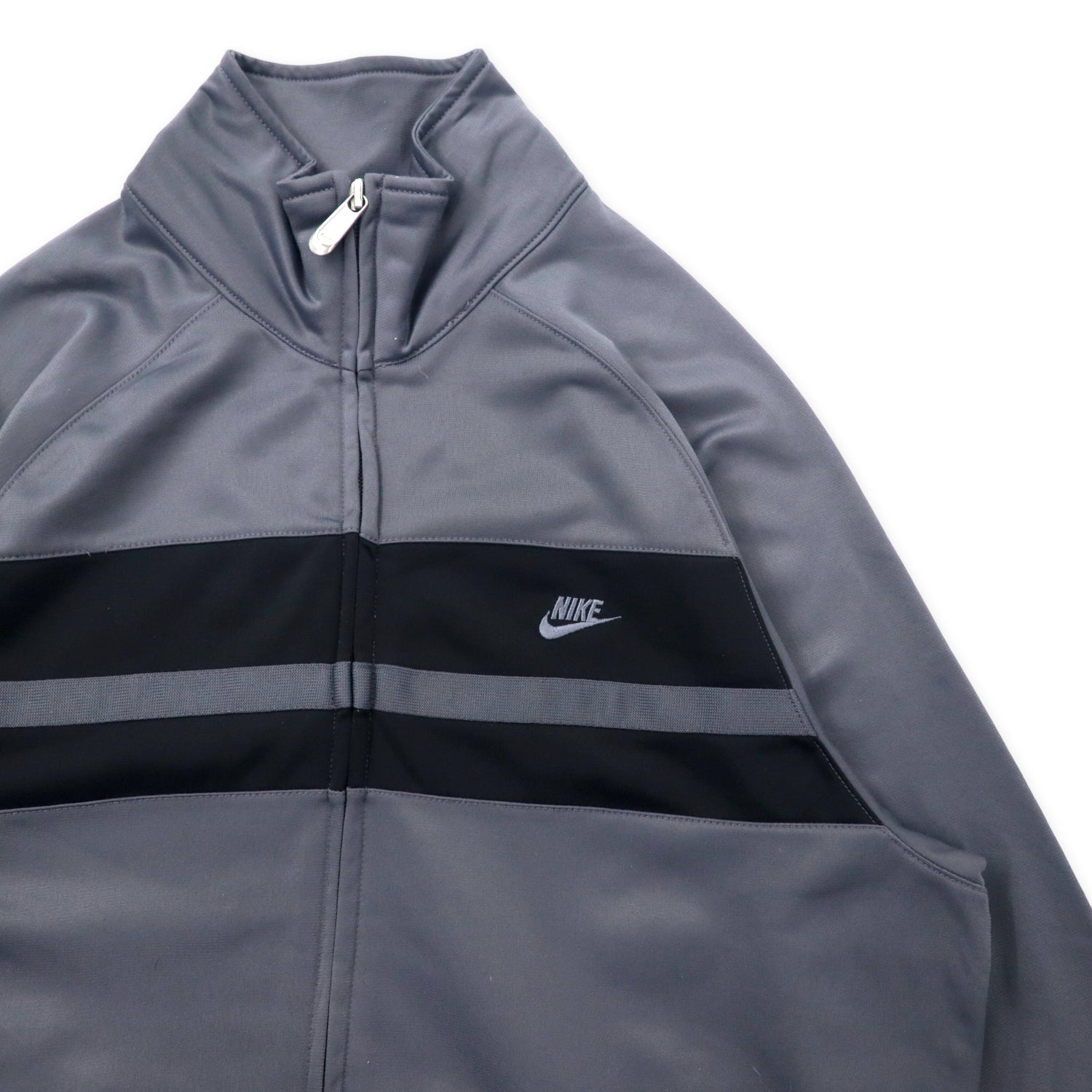 NIKE 00s ​​TRACK JACKET Jersey M Gray Polyester Swash Logo – 日本