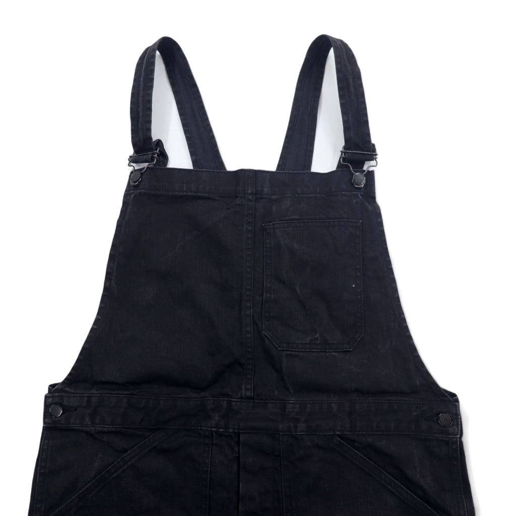 Sonic Lab (handled by nepenthes) Black Denim Overalls, S, Black Cotton, Made in Japan