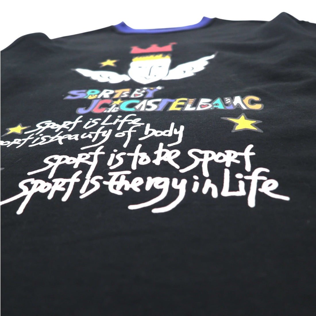 Castelbajac sport 90s character print sweatshirt M black cotton