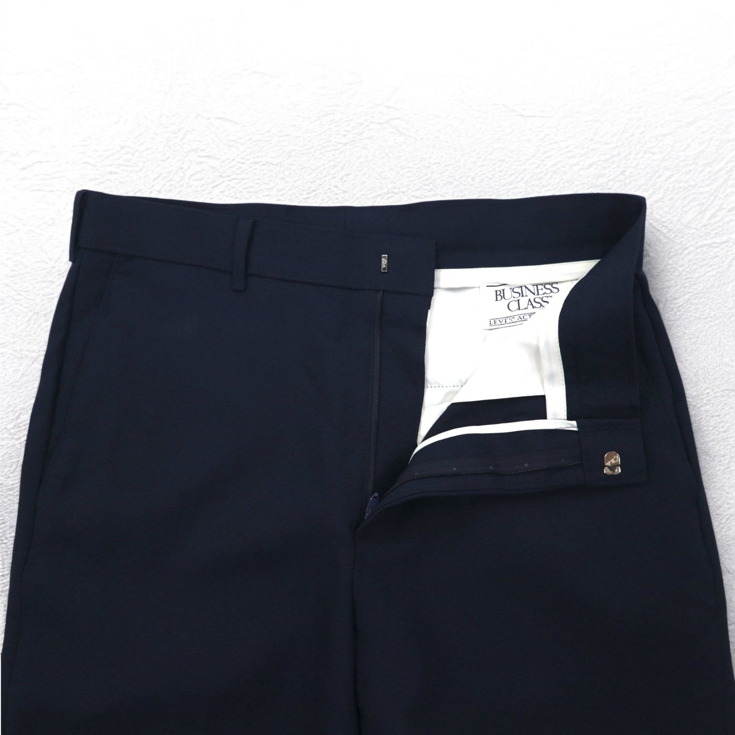 LEVI'S ACTION SUITS 70年代 スタプレ STA-PREST スラックスパンツ L ネイビー ロケットTALONジップ BUSINESS CLASS