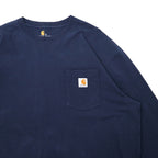 carhartt ロングスリーブ Tシャツ ロンT XL ネイビー コットン ORIGINAL FIT ホンジュラス製