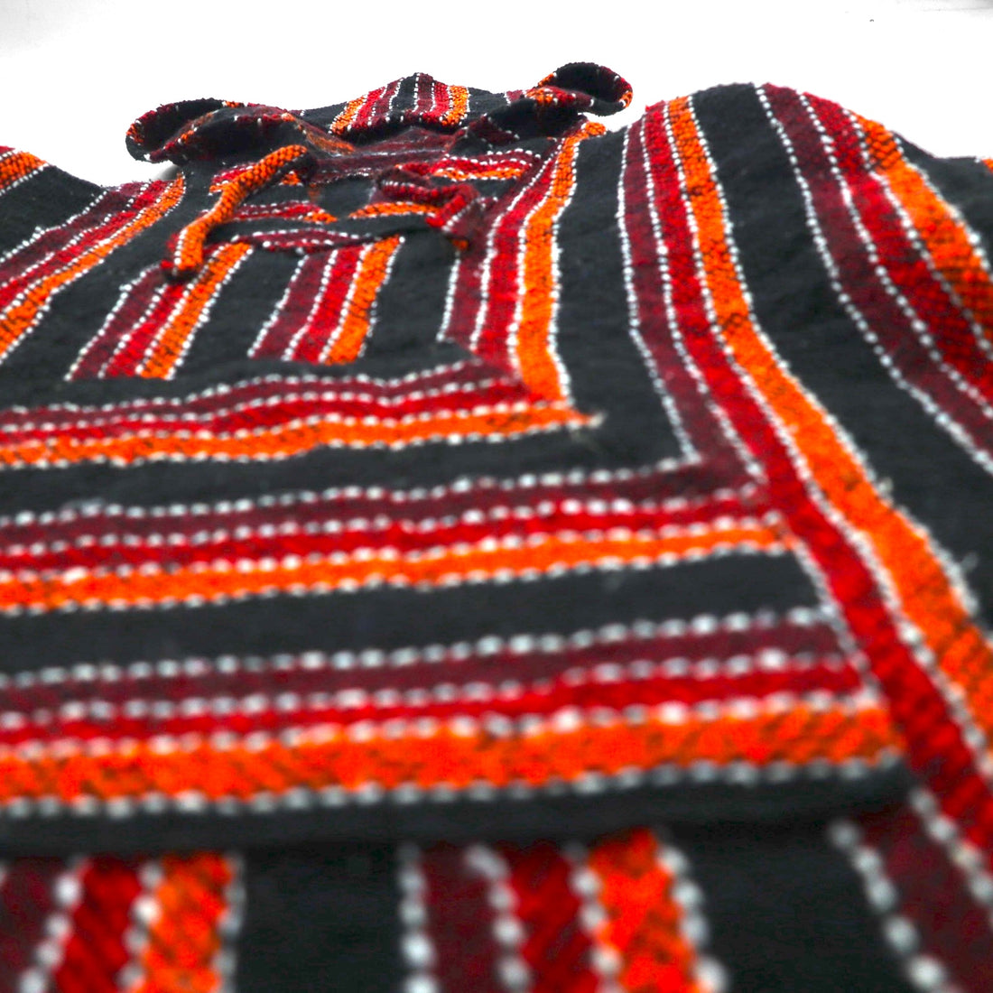 Vintage Baja Mexican Parka, Size M, Front Pocket, Multi-Stripes