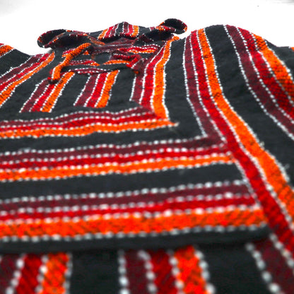 Vintage Baja Hoodie Mexican Parka メキシカンパーカー M フロントポケット マルチ ストライプ