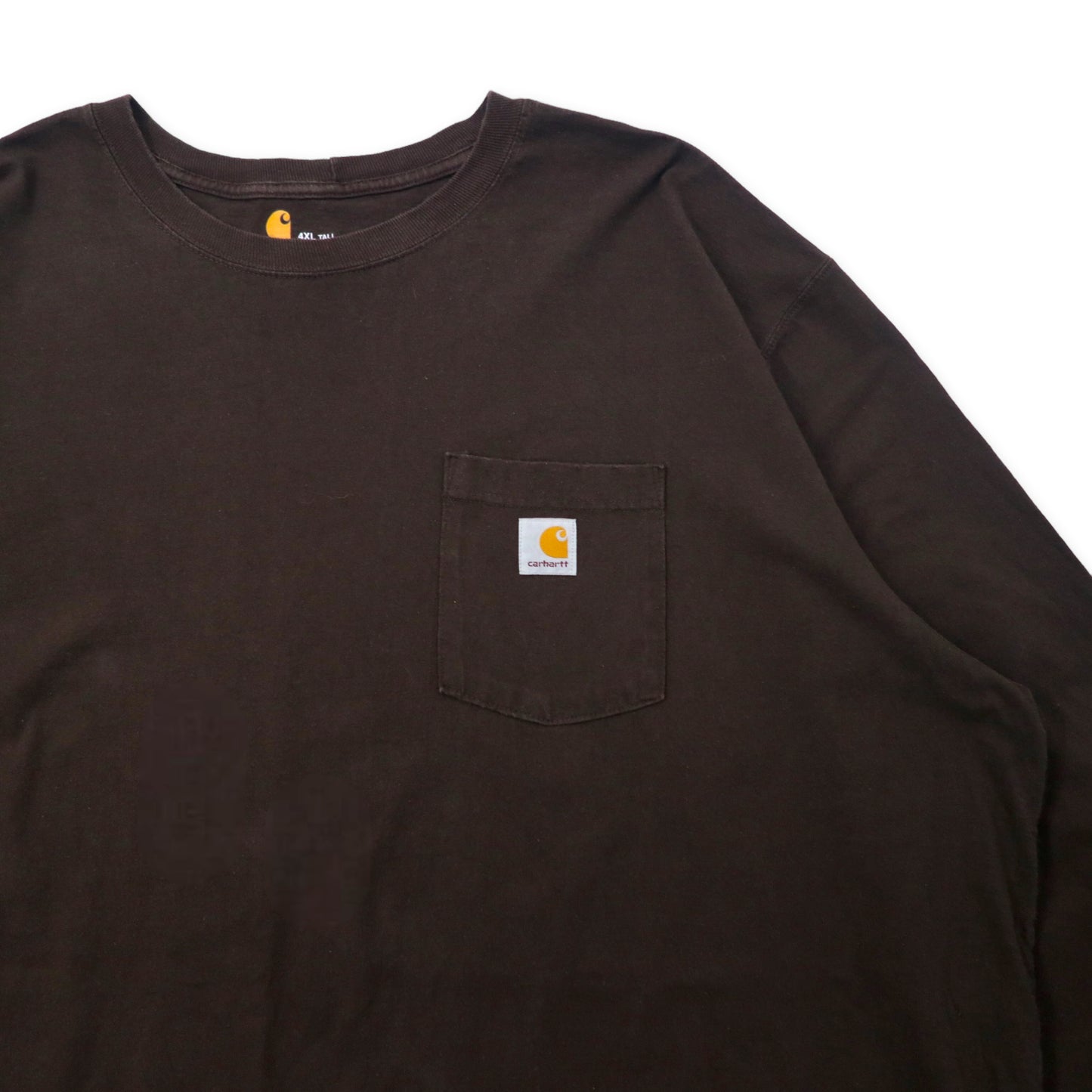 carhartt ビッグサイズ ロングスリーブ ポケットTシャツ ロンT 4XL ブラウン コットン ORIGINAL FIT
