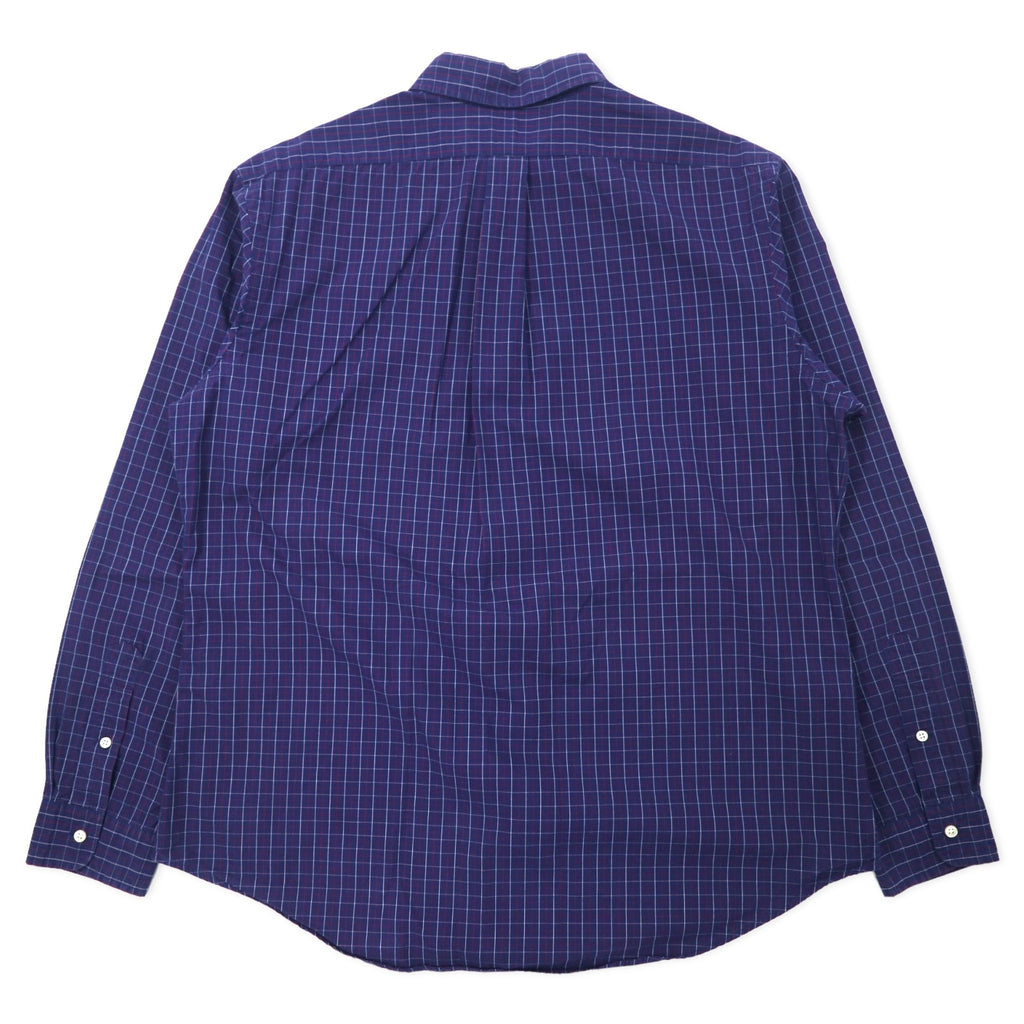 Ralph Lauren ウィンドペンチェック ボタンダウンシャツ XL ネイビー コットン CUSTOM FIT スモールポニー刺繍