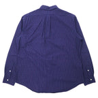 Ralph Lauren ウィンドペンチェック ボタンダウンシャツ XL ネイビー コットン CUSTOM FIT スモールポニー刺繍