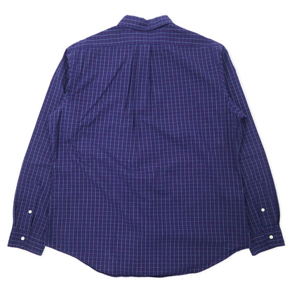 Ralph Lauren ウィンドペンチェック ボタンダウンシャツ XL ネイビー コットン CUSTOM FIT スモールポニー刺繍