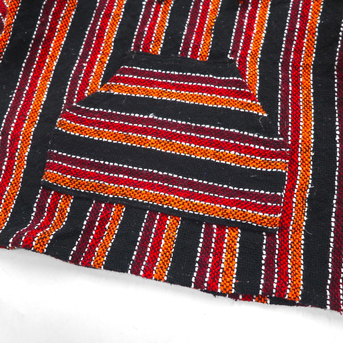 Vintage Baja Hoodie Mexican Parka メキシカンパーカー M フロントポケット マルチ ストライプ