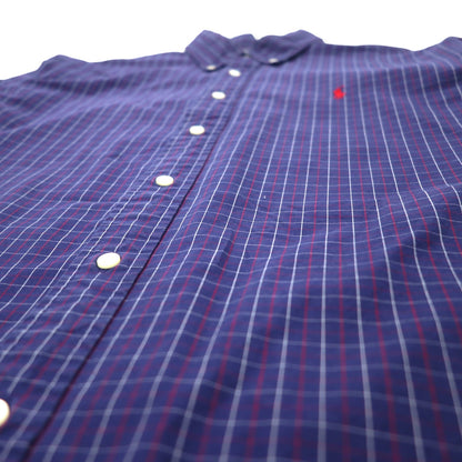 Ralph Lauren ウィンドペンチェック ボタンダウンシャツ XL ネイビー コットン CUSTOM FIT スモールポニー刺繍