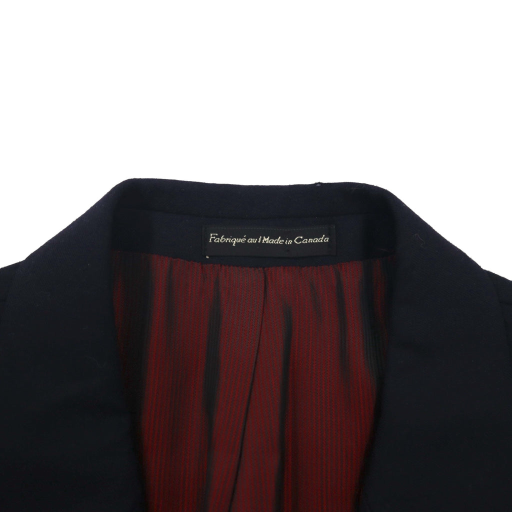 80s Canada Vintage Blazer Hyde Park ブレザー ピークドラベル ダブル テーラードジャケット XL ネイビー ACTWUタグ 紺ブレ 80年代 カナダ製