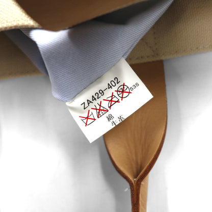 BURBERRY BLUE LABEL レザーハンドル キャンバス トートバッグ クリーム 牛革 日本製