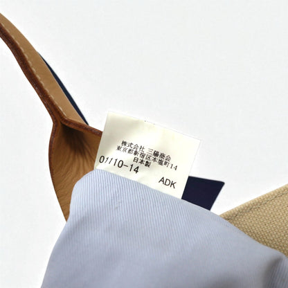 BURBERRY BLUE LABEL レザーハンドル キャンバス トートバッグ クリーム 牛革 日本製