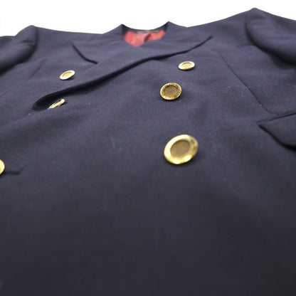 80s Canada Vintage Blazer Hyde Park Peaked Lapel Double Breasted Tailored Jacket, Size XL, Navy, with ACTWU Tag, Made in Canada