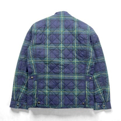 Polo Ralph Lauren ブラックウォッチ キルティングジャケット M グリーン チェック 襟コーデュロイ チンストラップ