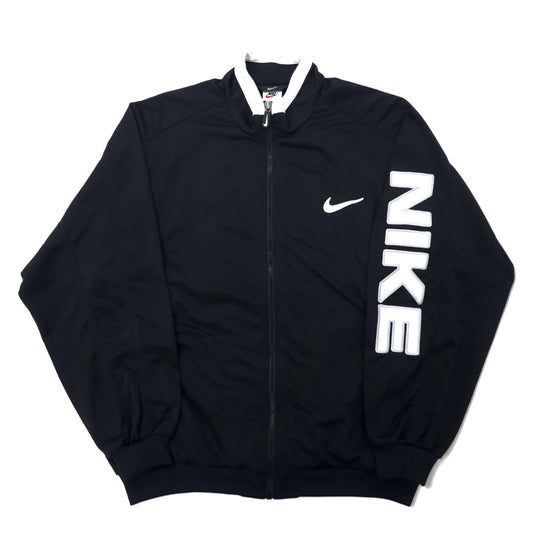 NIKE 90年代 トラックジャケット ジャージ XL ブラック ポリエステル スウォッシュロゴ 袖ロゴ 銀タグ