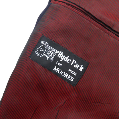 80s Canada Vintage Blazer Hyde Park Peaked Lapel Double Breasted Tailored Jacket, Size XL, Navy, with ACTWU Tag, Made in Canada