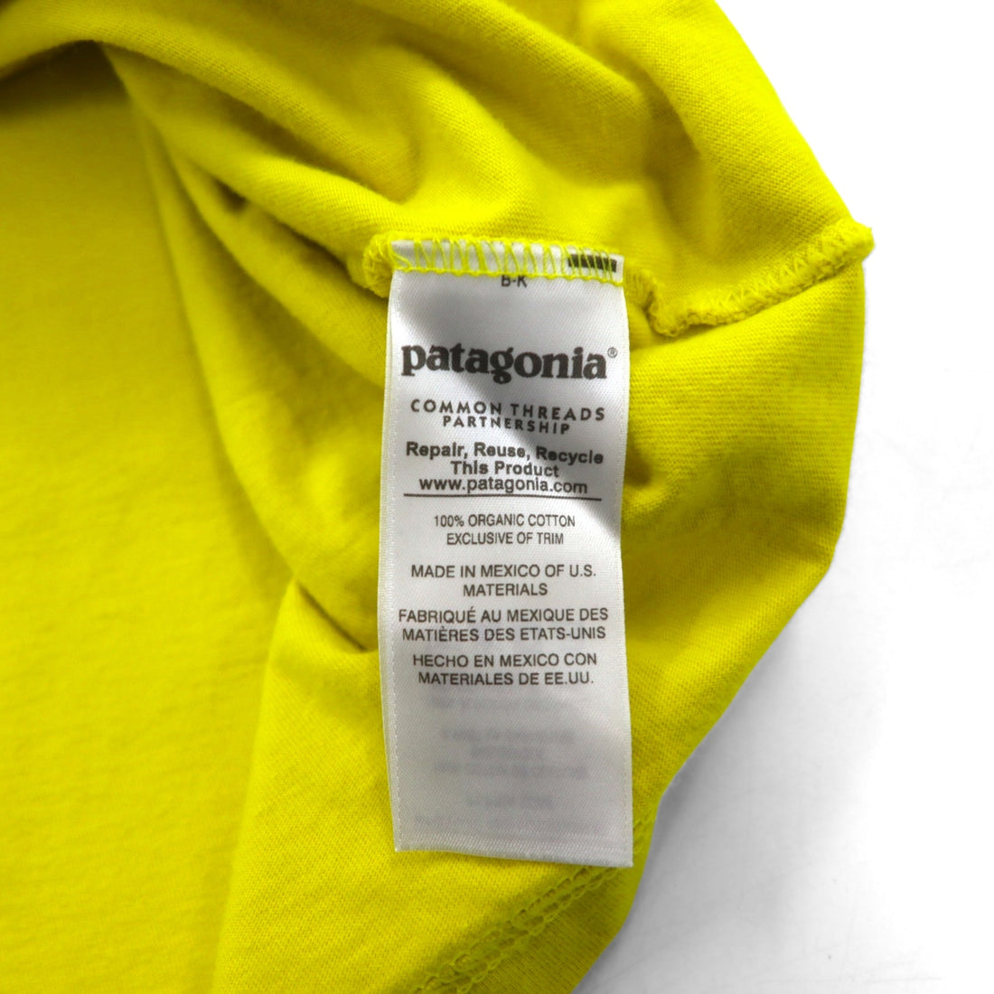 patagonia P-6ロゴ ポケット Tシャツ P-6 Logo Cotton Pocket T-Shirt M イエロー オーガニックコットン 38910