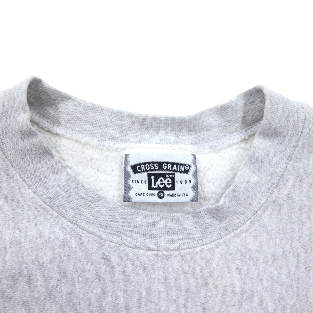 Lee CROSS GRAIN 90s USA made reverse weave REVERSE WEAVE sweatshirt 2XL grey cotton MELLIN one point