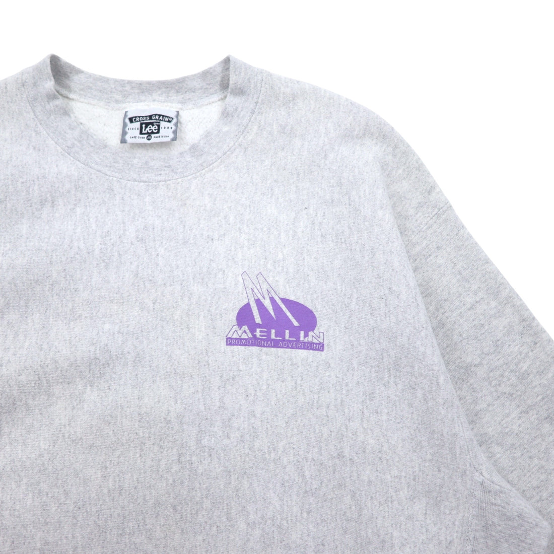 Lee CROSS GRAIN 90s USA made reverse weave REVERSE WEAVE sweatshirt 2XL grey cotton MELLIN one point