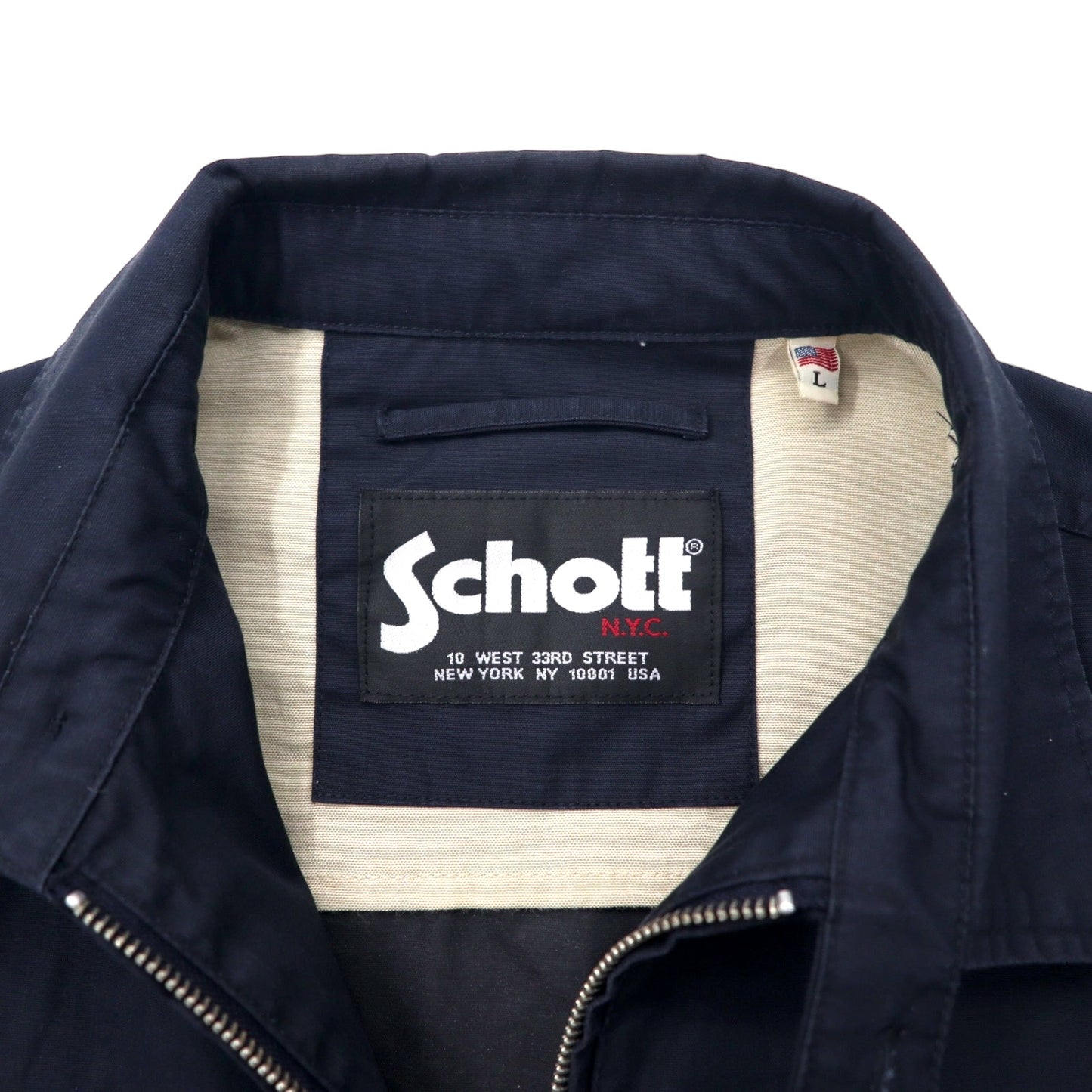 Schott スウィングトップ ハリントンジャケット L ネイビー ポリエステル