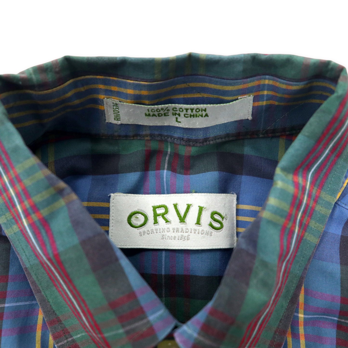 ORVIS ボタンダウンシャツ L マルチカラー チェック コットン ビッグサイズ