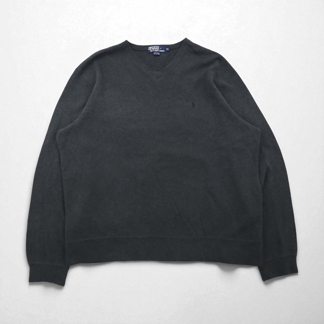 Polo Ralph Lauren 90s V-neck sweatshirt, size XL, gray cotton
