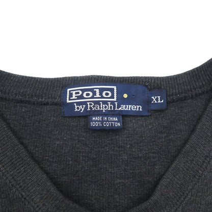Polo Ralph Lauren 90年代 Vネック スウェット トレーナー XL グレー コットン