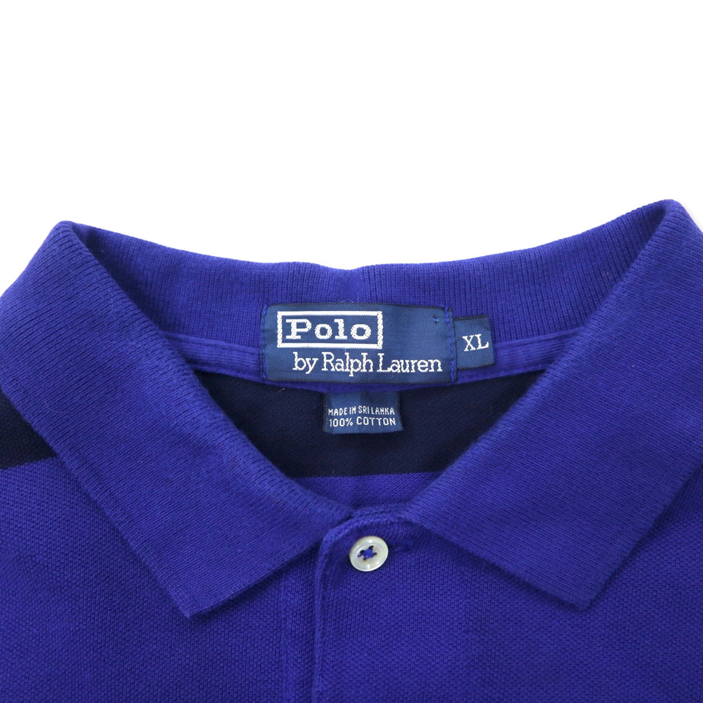 Polo by Ralph Lauren striped rugby shirt, XL, blue, cotton, small pony embroidery