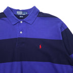 Polo by Ralph Lauren striped rugby shirt, XL, blue, cotton, small pony embroidery