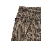 POLO JEANS COMPANY RALPH LAUREN 90年代 ワイド クロップド ツイード パンツ トラウザーズ M ブラウン ウール ヘリンボーン CITY TWEED 未使用品