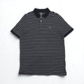 POLO JEANS CO. RALPH LAUREN 90s Striped Polo Shirt L Black One Point Logo Embroidery