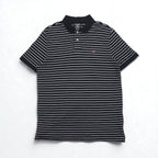 POLO JEANS CO. RALPH LAUREN 90s Striped Polo Shirt L Black One Point Logo Embroidery