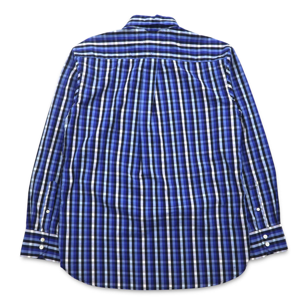 TOMMY HILFIGER ボタンダウンシャツ M ブルー チェック コットン ビッグサイズ