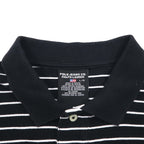 POLO JEANS CO. RALPH LAUREN 90s Striped Polo Shirt L Black One Point Logo Embroidery
