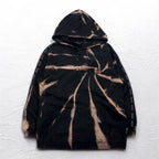 BEAR USA 90s Tie-dye Pullover Hoodie L Black Cotton Bleached