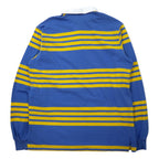 Polo by Ralph Lauren USA made striped rugby shirt L size blue yellow cotton small pony embroidery