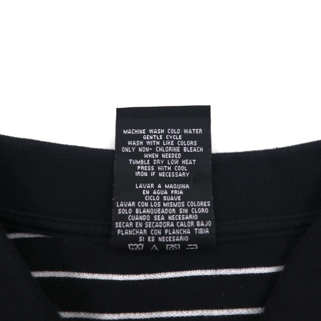 POLO JEANS CO. RALPH LAUREN 90s Striped Polo Shirt L Black One Point Logo Embroidery