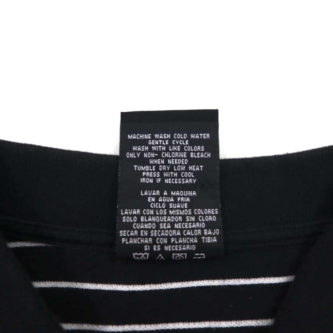 POLO JEANS CO. RALPH LAUREN 90s Striped Polo Shirt L Black One Point Logo Embroidery