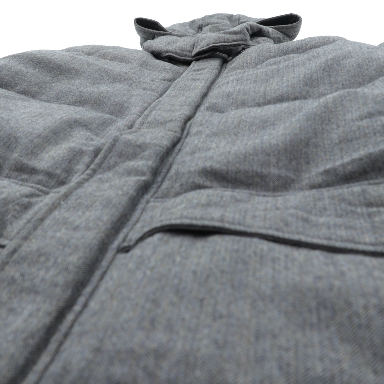 Paul Smith COLLECTION 日本製 ウール ダウンジャケット L グレー ヘリンボーン フード着脱