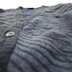 90s Italy Vintage Cardigan COLORE 90s Jacquard 3D Knit Cardigan XL Navy