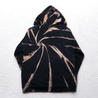 BEAR USA 90s Tie-dye Pullover Hoodie L Black Cotton Bleached