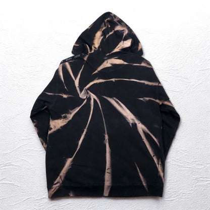 BEAR USA 90年代 タイダイ プルオーバーパーカー L ブラック コットン ブリーチ加工