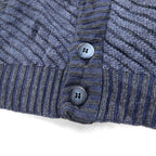 90s Italy Vintage Cardigan COLORE 90s Jacquard 3D Knit Cardigan XL Navy