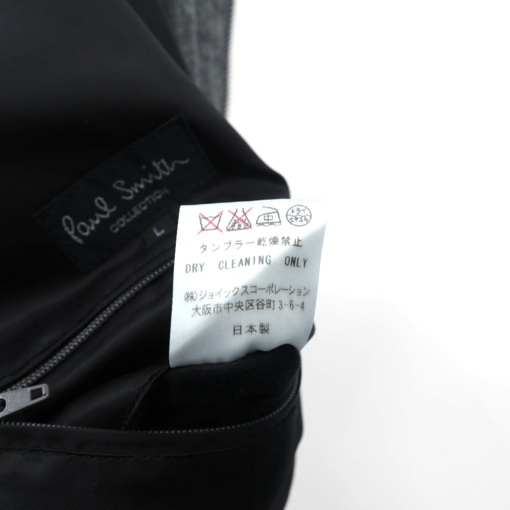 Paul Smith COLLECTION 日本製 ウール ダウンジャケット L グレー ヘリンボーン フード着脱