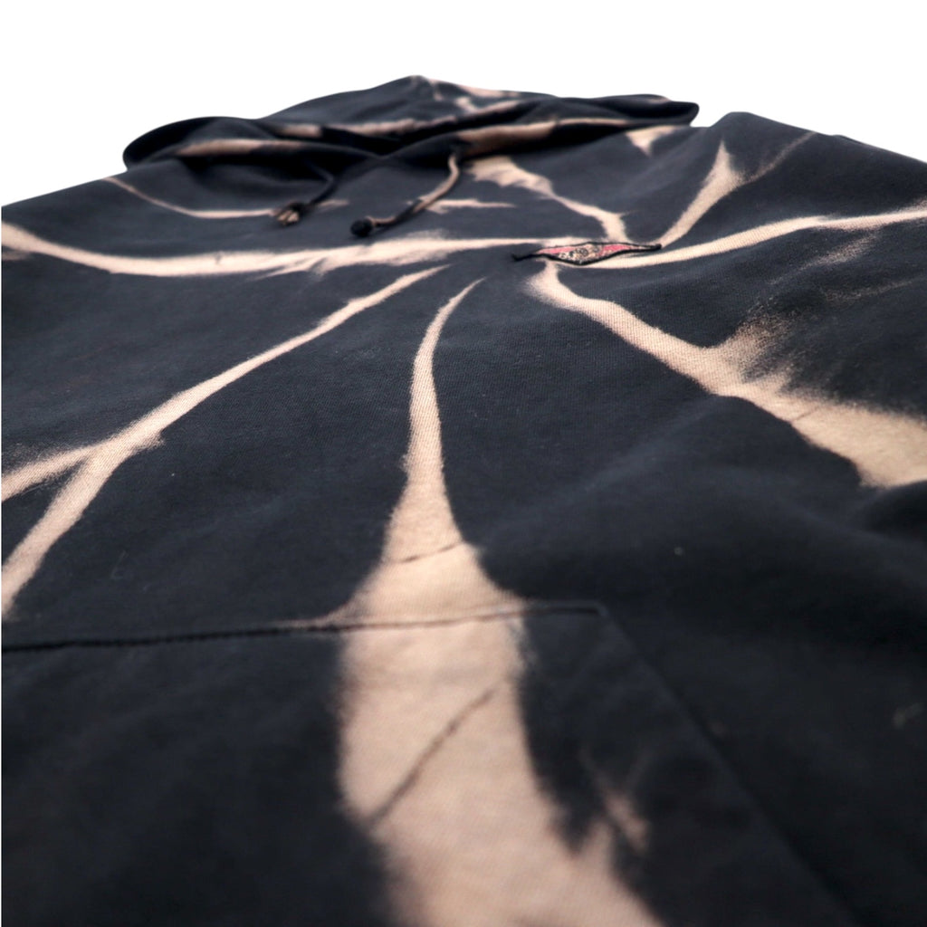 BEAR USA 90s Tie-dye Pullover Hoodie L Black Cotton Bleached