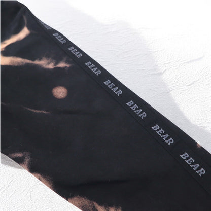 BEAR USA 90年代 タイダイ プルオーバーパーカー L ブラック コットン ブリーチ加工