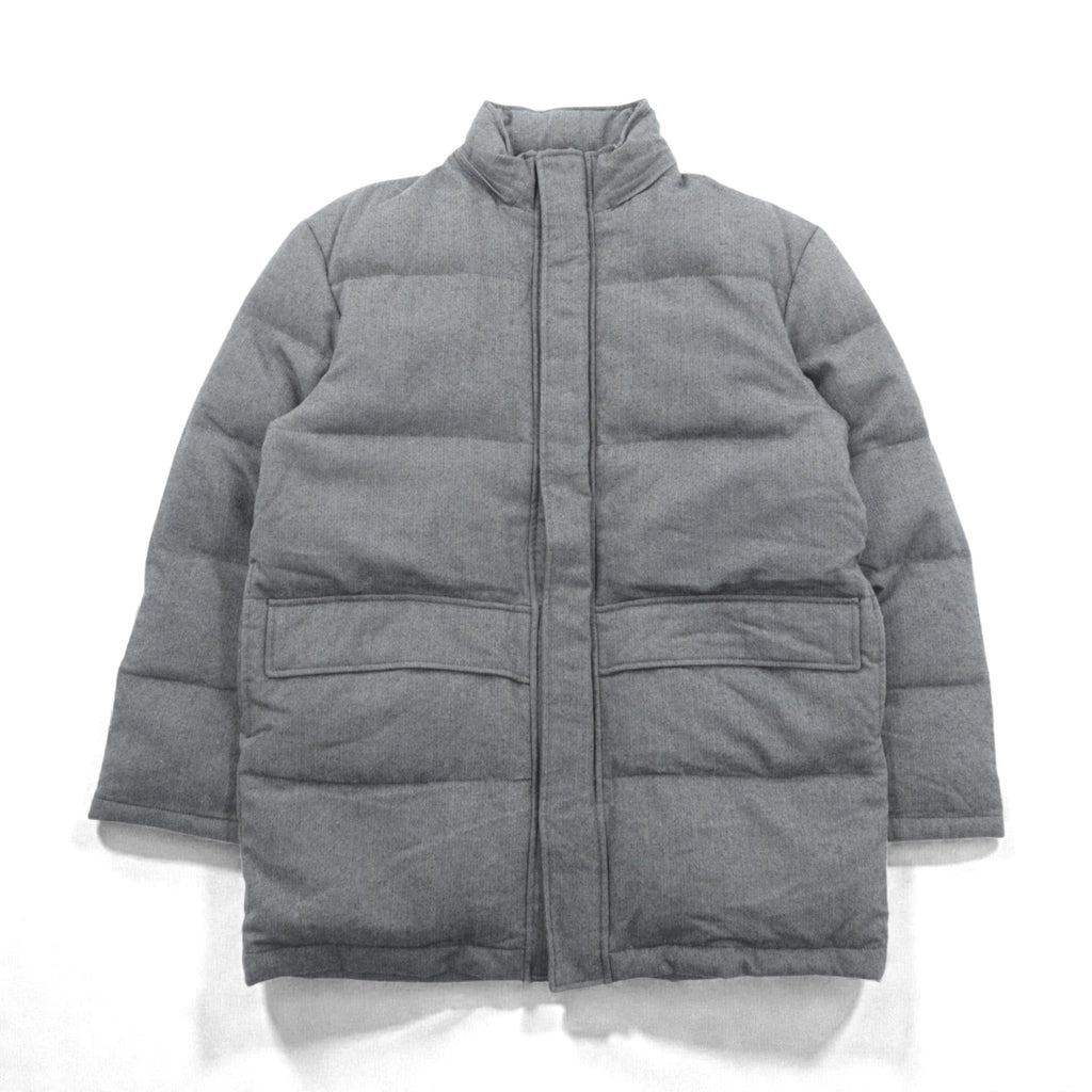 Paul Smith COLLECTION 日本製 ウール ダウンジャケット L グレー ヘリンボーン フード着脱