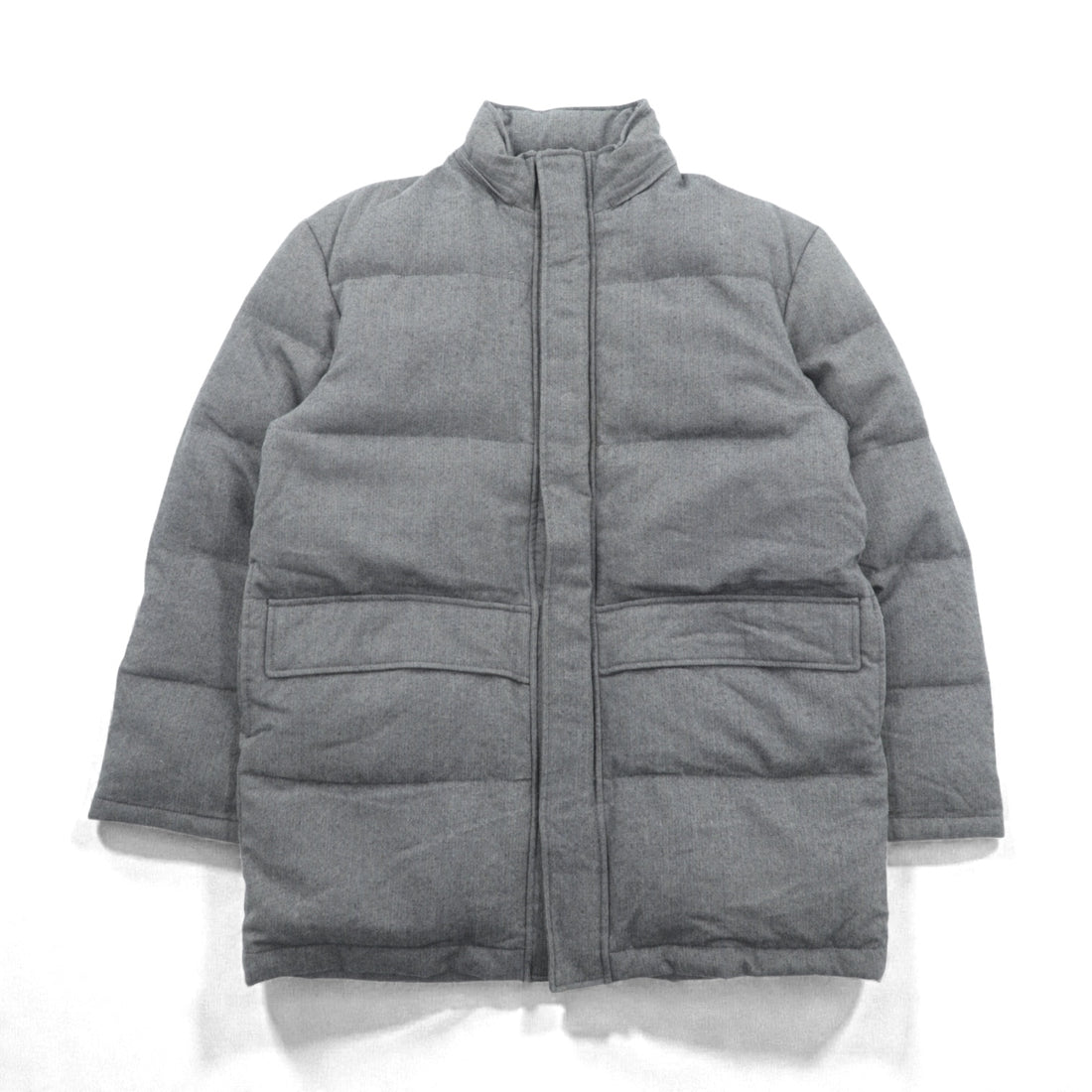 Paul Smith COLLECTION Made in Japan Wool Down Jacket L Gray Herringbone Removable Hood