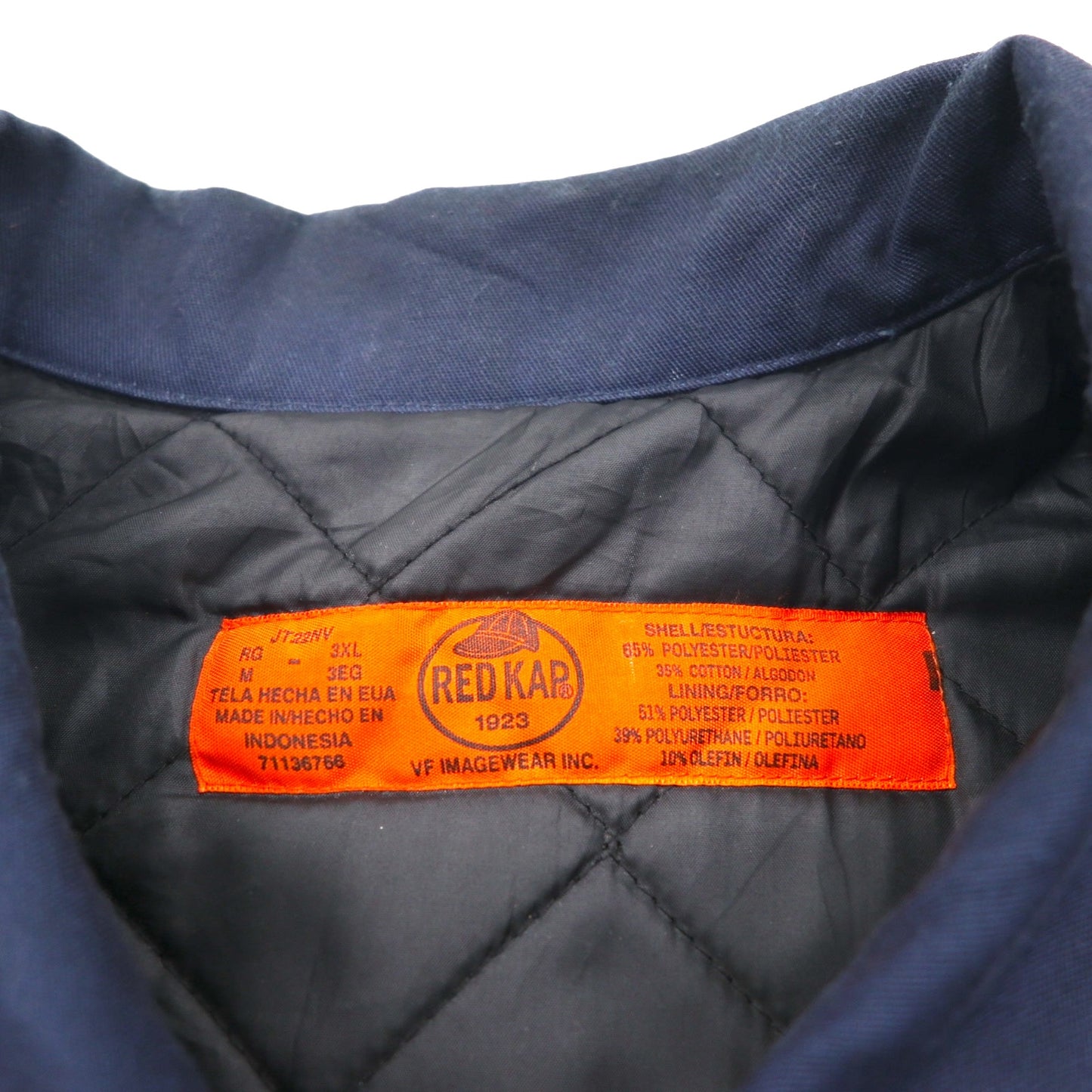 RED KAP Work Jacket Zip-Up Blouson XL Navy JT22NV with Mr. Rooter One-Point Embroidery